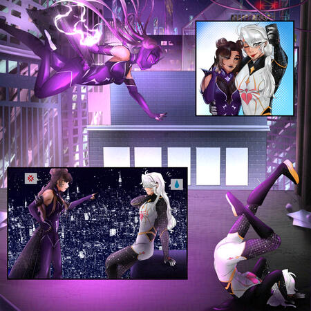 Piece featuring my sona, Leon. Piper belongs to spookydarling03 on twitter.